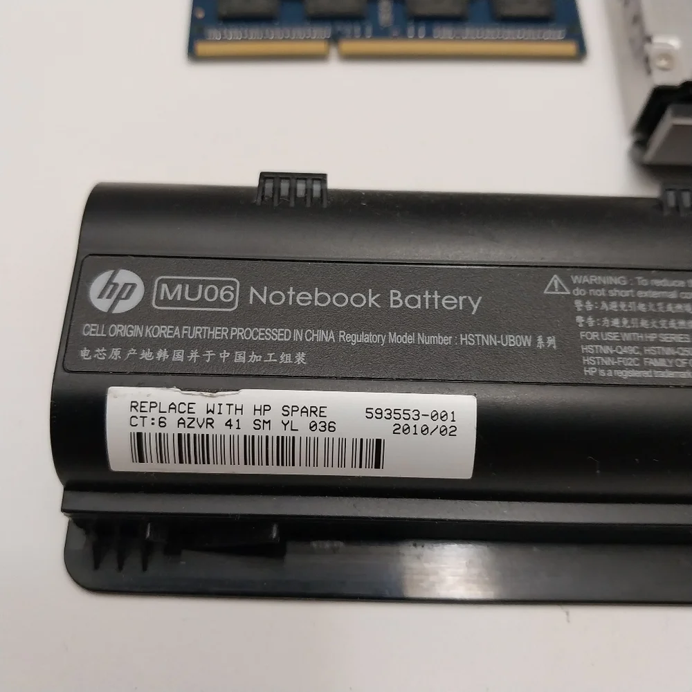 HP Black Notebook Battery and Computer Parts Set